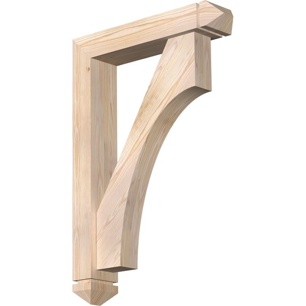 Ekena Millwork Westlake Arts and Crafts Smooth Bracket w/ Offset Brace, Douglas Fir, 5 1/2"W x 26"D x 38"H BKT0604X26X38WTL03SDF - main